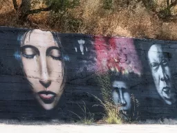 Graffitti langs de Sparta-Kalamata weg